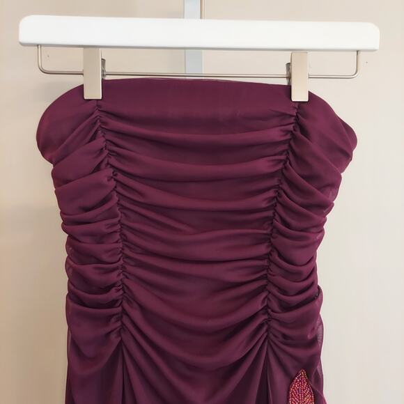 Vintage City Triangles Strapless Dress Small 90s Y2K Fairy Whimiscal Bling - Picture 4 of 7